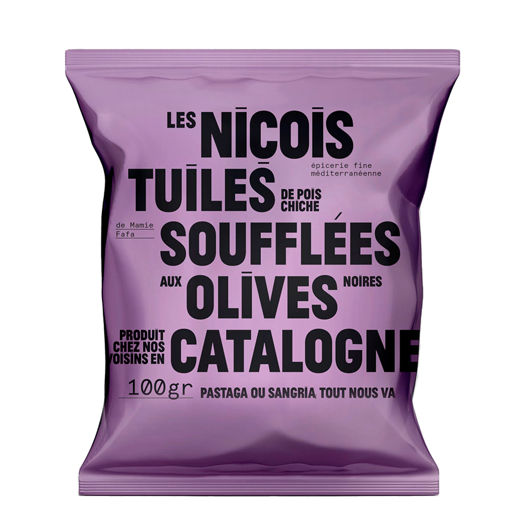 Tuiles soufflés de pois chiches à l'olive